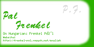 pal frenkel business card